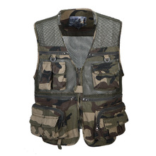Large Size Men's Camouflage Fishing Vest Male Outdoor Travel Hunting Hiking Camping Mesh Cloth Breathable Multi-pocket Waistcoat 2024 - buy cheap