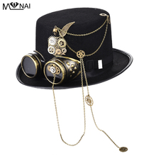 Steampunk Skeleton Wings Gears Goggles Top Hat Gothic Retro Chains Hat For Party Punk Accessories 2024 - buy cheap