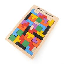 Деревянные Игрушки Tangram паззлы для мозга Tetris Juguetes Игра Головоломка доска образование головоломка игрушки для детей подарок для детей 2024 - купить недорого