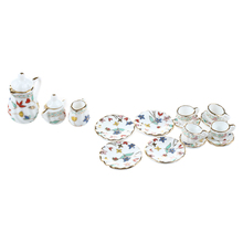 15 шт. миниатюрный кукольный домик Фарфоровая столовая посуда Чайный набор посуда чашка тарелка Красочный цветочный принт 2024 - купить недорого