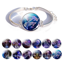 Zodiac Sign Charm Bracelet Diy 12 Constellation Bangle Bracelet Pisces Taurus Gemini Leo Libra Capricorn Women Jewelry Gifts 2024 - buy cheap