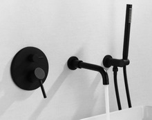 Long Spout Bathtub Faucet Wall Mounted Bathroom Basin Mixer Hand Shower Head Bath & Shower Faucet 2024 - buy cheap