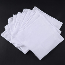 5pcs Squares Hanky White Pocket Cotton Handkerchiefs Hankie Hanky with Stripe Men 40*40cm Home Decoration Vintage Gift Hankies 2024 - buy cheap