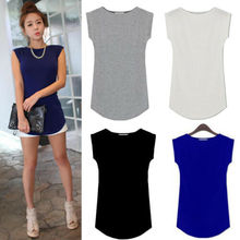 Hirigin Women Cotton O Neck Sleeveless Loose Solid T Shirts Ladies Summer Casual Tops Shirt 2024 - buy cheap