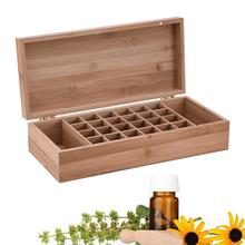 Caja de aceite esencial de bambú de alta gama con 26 rejillas, estuche protector de madera para almacenamiento, ornamento artístico, regalo decorativo, bricolaje 2024 - compra barato