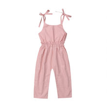 Cute Newborn Toddler Kids Baby Girl Summer Sleeveless Solid Pink Strap Romper Jumpsuit Playsuit Outfits Sunsuit Clothes 2024 - buy cheap