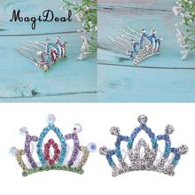 Elegant Royalty Tiara Princess Crystal Mini Tiara Crown Hairpins Headdress For Fashion Girl Doll Dress-up Accessory 2024 - buy cheap