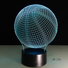 3D Basketball Sport Home Decoration LED illusion Touch Usb 7 Color Change Lamp Bedroom Night Light Child Boys Man Gift AW-139 2024 - buy cheap