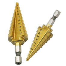 Broca cone revestida de titânio com gradação, ferramentas elétricas cortador de orifício 4-22mm, 1 peça 2024 - compre barato