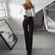 New Womens OL Flared Pants Wide Leg High Waist Ladies Plain Stretch Bell Bottom Work Long Trousers Solid Pant Fashion Hot 2019 2024 - buy cheap