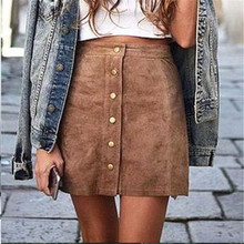 Elegant High Waist Suede Skirts Womens Ladies Casual Fashion Solid Mini Skirt jupe femme 2024 - buy cheap