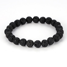 6mm 8mm 10mm 12mm Black Lava Stone Beads DIY Aromatherapy Essential Oil Diffuser Bracelet Yoga Strand Jewelry 2024 - buy cheap