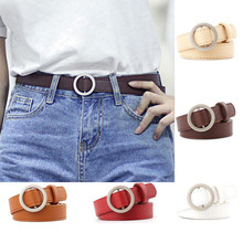 Fashion New Round Metal Circle Belt Female PU Leather Waist Belts for Women Jeans Pants Dress Skirts Wholesale 6Color Waistband 2024 - buy cheap
