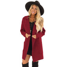 Fashion Women Wool Long Coat Woolen Elegant Slim Winter Jacket Solid Color Turn-down Collar Long Sleeve Warm Faux Cashmere Coat 2024 - buy cheap