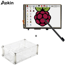 Aokin novo monitor de tela lcd touch de 3.5 "com capa acrílica transparente aokpara raspberry pi 3 2 modelo b 2024 - compre barato