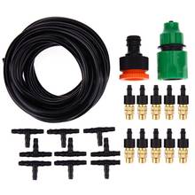 Outdoor Watering Kit Garden Misting Cooling System Fitting 4/7mm Hose 10pcs Nozzles Kit Mist Sprinkler Water Kits System 2024 - buy cheap