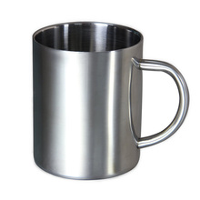 1pc New Comfortable Handle Silver Double Wall Stainless Steel Portable Coffee Mug Tumbler Tea Cup for Travel 220ml 300ml 400ml 2024 - buy cheap