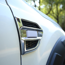 2 unids/set ABS cromo de advertencia de coche señal convertir la luz de cubierta de La etiqueta engomada para Ford nuevo Everest 2015, 2016, 2017 2024 - compra barato