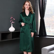 IANLAN Womens Spring Summer Bathrobe 19m/m Heavy Weight Real 100% Silk Nightgown Ladies Silk long Pajamas Single Robe IL00455 2024 - buy cheap