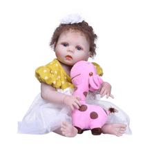 NPK 56 cm Bonito Realista Simulação Boneca Lifelike Renascer Bebê Vinil Boneca de Brinquedo 2024 - compre barato