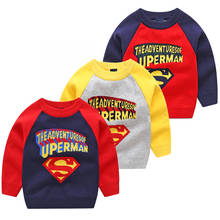 Cartoon Superman Children Sweater 2018 Autumn And Winter Cotton Pullover Foreign Trade Children's Clothing Boy Jumpers 2024 - buy cheap