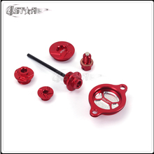 Motorcycle Red CNC Aluminum Bolt Timing Oil Filter Cap Oil Screw Drain Oil Dipstick Set For HONDA CRF450X 05-16 CRF250R 10-16 2024 - buy cheap