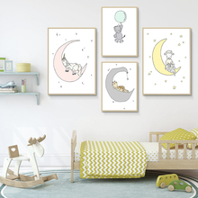 Baby Nursery Wall Art Canvas Painting Elephant Giraffe Lamb Cartoon Posters Prints Nordic Kids Decoration Pictures Bedroom Decor 2024 - buy cheap