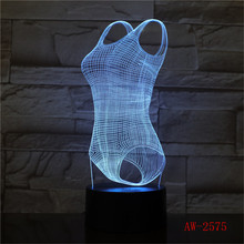 Lámpara Led de mesa para modelado de ropa, 7 colores cambiantes, 3D, luces de noche creativas, decoración de fiesta, traje de baño, Luminaria AW-2575 2024 - compra barato