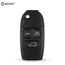 KEYYOU 3 Buttons Remote Flip Folding Smart Car Key Shell Case Replacement For Volvo XC70 XC90 V50 V70 S60 S80 Auto Key Fob Cover 2024 - buy cheap