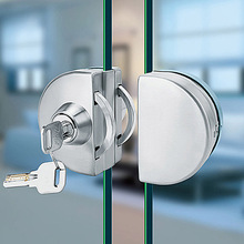 Brand New Stainless Steel 10~12mm Glass Door Lock Double Swing Hinged Frameless Door - Without Hole/Bidirectional Unlock 2024 - buy cheap