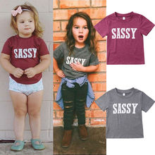 Hot Sale Fashion Kids Infant Baby Boy Girl SASSY Tops T-shirt Tee Blouse Outfits Summer Cotton T-shirt 0-4Y 2024 - buy cheap