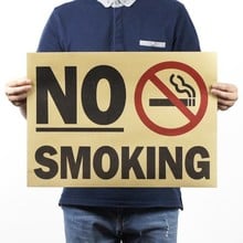 51x35cm Vintage No Smoking Poster Commonweal Wall Decor Retro Kraft Paper Room Decoration Stickers Wall Sticker 2024 - buy cheap