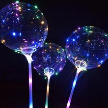 Globo LED luminoso de 18 pulgadas, decoración de fiesta de cumpleaños y boda, globo de burbujas, juguete, decoración de vacaciones 2024 - compra barato