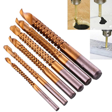 6Pcs/Set Top quality Titanium Plating High-Speed Steel Drill Bits Carpenter Woodworking Drilling Cut Grooving Saw Drill Bits#2 2024 - buy cheap