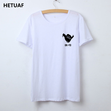 Bolso HETUAF Yo Ok Gesto T Shirt Women 2018 Engraçado Graphic Tees Mulheres T-shirt Da Forma das Mulheres Do Moderno Hip Hop Camisetas Mujer 2024 - compre barato