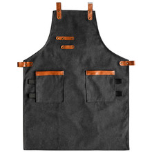 Dark Gray Khaki Canvas Apron Cotton Strap Waitstaff Baker Barista Bartender Uniform Florist Barber Hairdresser Work Wear D77 2024 - buy cheap