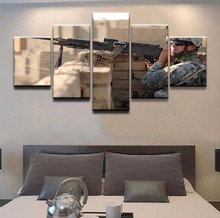 Wall Art Painting Pictures Canvas Printed Poster 5 Panel Weapons Machine Gun Home Decor For Living Room Modern Cuadros Artwork 2024 - buy cheap