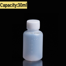 PE lab reagent bottle with scale Plastic sample vials with screw closure narrow mouth round for chemical test 30ml 10pcs/pack 2024 - buy cheap