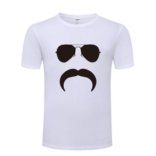 Camiseta de silueta de aviador y bigote para hombre, camisa creativa de manga corta con cuello redondo, informal, de algodón, novedad de 2018 2024 - compra barato