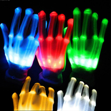 Pair of Colorful LED Gloves Rave Light Finger Lighting Flashing Gloves Unisex skeleton Glove 2024 - buy cheap