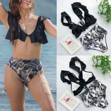 2019 New Summer Women Floral Printed Bikini Set Push-up Padded Bra Swimsuit Swimwear High Waist Bather Swimming Suit biquini 2024 - buy cheap