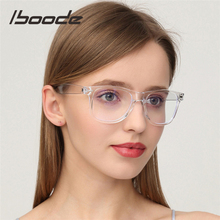 Iboode óculos de miopia, armação feminina de óculos anti luz azul, armações de óculos óticas de miopia, armações de óculos preto transparente para estudantes 2024 - compre barato