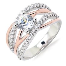 Luxury Cross Rings for Women Crystal Zircon Ring Band Two-tone Ring Promise Engagement Female Jewelry Valentine's Day Gifts 2024 - buy cheap