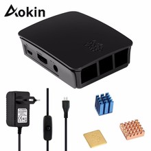 Aokin для Raspberry Pi 3 B + чехол ABS защитный чехол Чехол-коробка с теплоотводом для Raspberry Pi 3 B +/3/ B + 2024 - купить недорого
