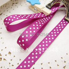 Rose purple Grosgrain Ribbon for Gifts Wrapping Crafts 3/8" White Polka Dot Fabric Ribbon 20yd DIY Handmade Sewing Hair Banding 2024 - buy cheap