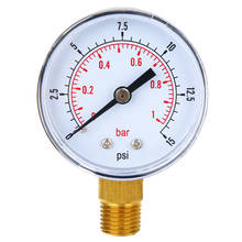 New Low Pressure Pressure Gauge 50mm Diameter 0-15 PSI 0-1 Bar 1/4 BSPT For Fuel Air Oil Gas Water 70*50*22mm 2024 - buy cheap