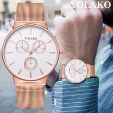 YOLAKO Brand Men Watch Ultra Thin Stainless Steel Watch Luxury Male Quartz Sport Watch Men Casual Wristwatches Relogio Masculino 2024 - buy cheap