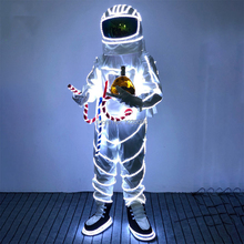 Traje de Robot LED para hombres, Ropa de baile, Robot interestelar, disfraces luminosos, espectáculo de Halloween, Mardi Gras, Carnaval, película de ciencia ficción 2024 - compra barato