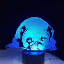 Sleeping Dog Bulldog Poodle Jack Russell Terrier Rottweiler Dobermann 3D Visual Illusion Lamp Kid Night Light Style Lamp AW-1723 2024 - buy cheap