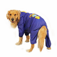 Capa de chuva impermeável para cachorro, golden retriever, jaqueta com capuz, macacão de desenho animado para cães grandes, impermeável 2024 - compre barato